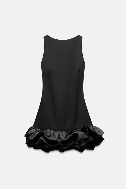 Vestido Corto Con Falda De Volantes Y Corte Ajustado Para Mujer | Ideal Para Eventos Y Ocasiones Nocturnas