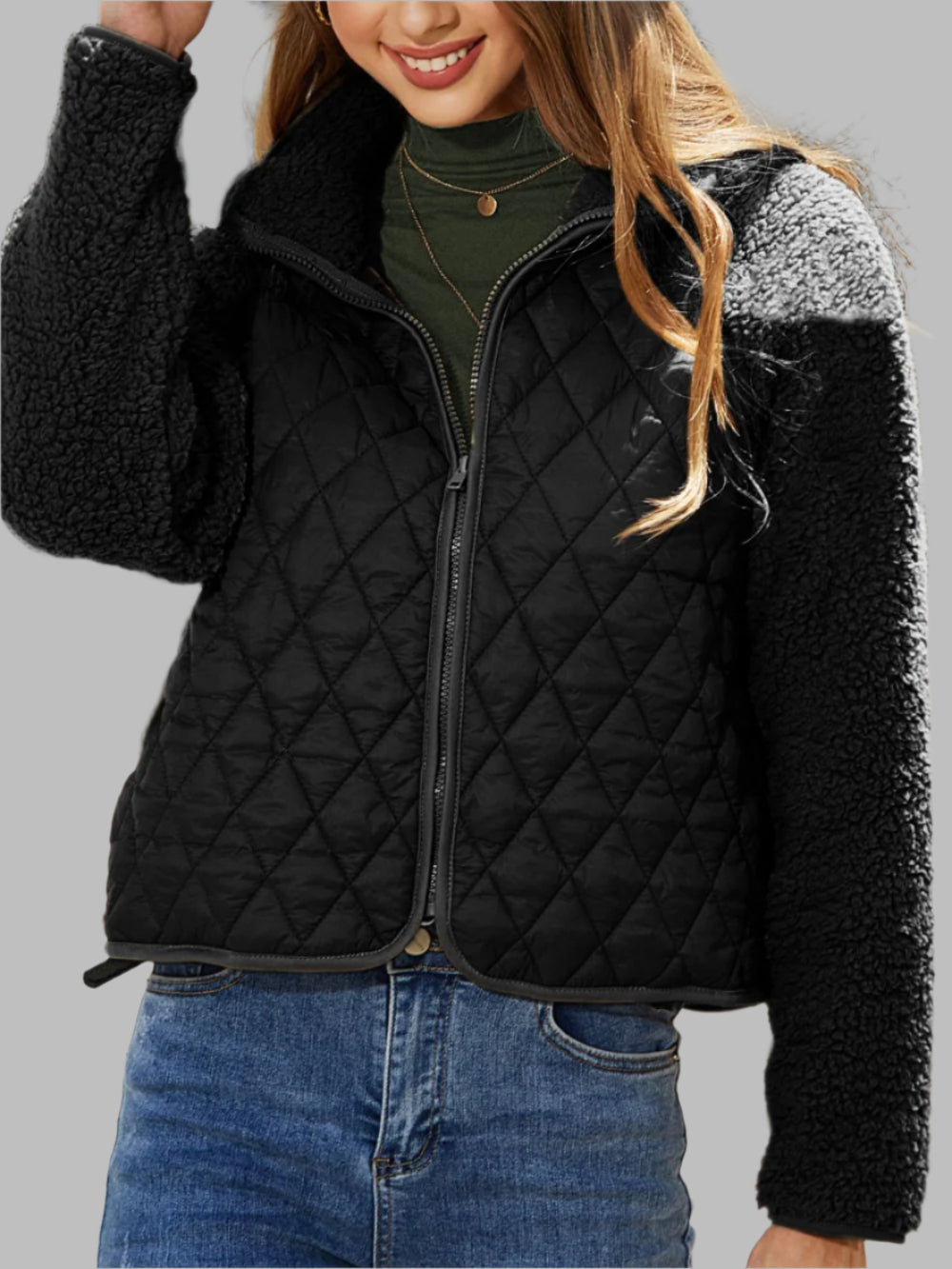 Chaqueta con Corte Raglán y Cierre de Cremallera para Personas Adultas | Ideal para Uso Diario e Informal