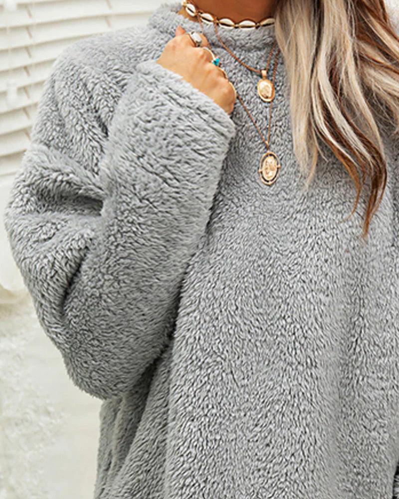 Jersey de Invierno con Cuello Redondo para Mujer | Ideal para Días Fríos
