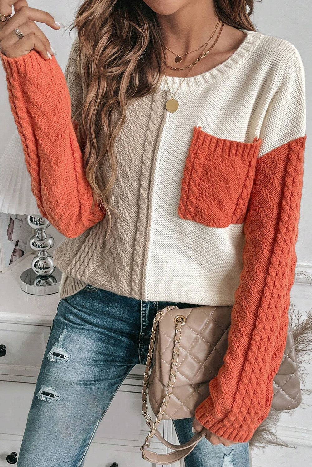 Jersey Con Diseño Color Block Y Mangas Largas Para Mujer | Ideal Para Uso Diario