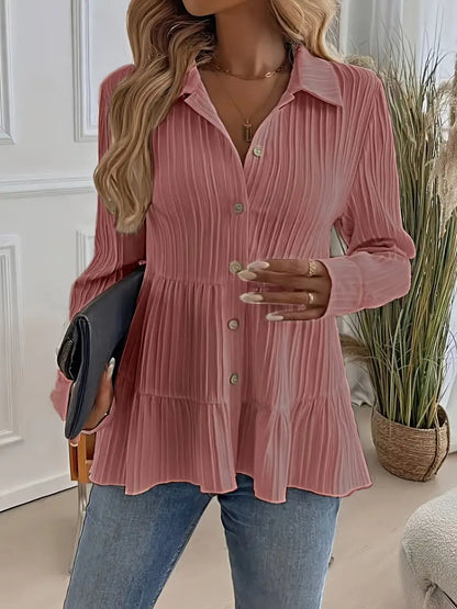Camisa Con Cierre De Botones Y Corte Fluido Para Mujer | Ideal Para Oficina Y Uso Diario