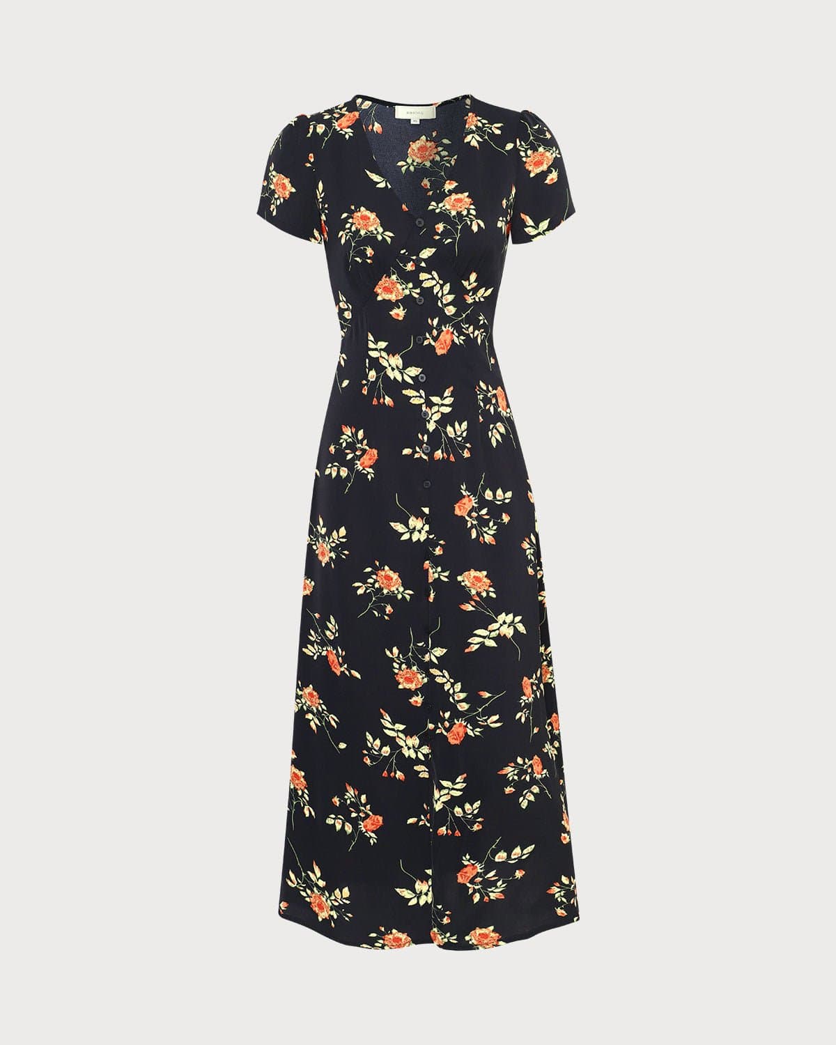 Vestido Midi Con Estampado Floral Y Botones Frontales Para Mujer | Ideal Para Uso Diario Y Ocasiones Informales