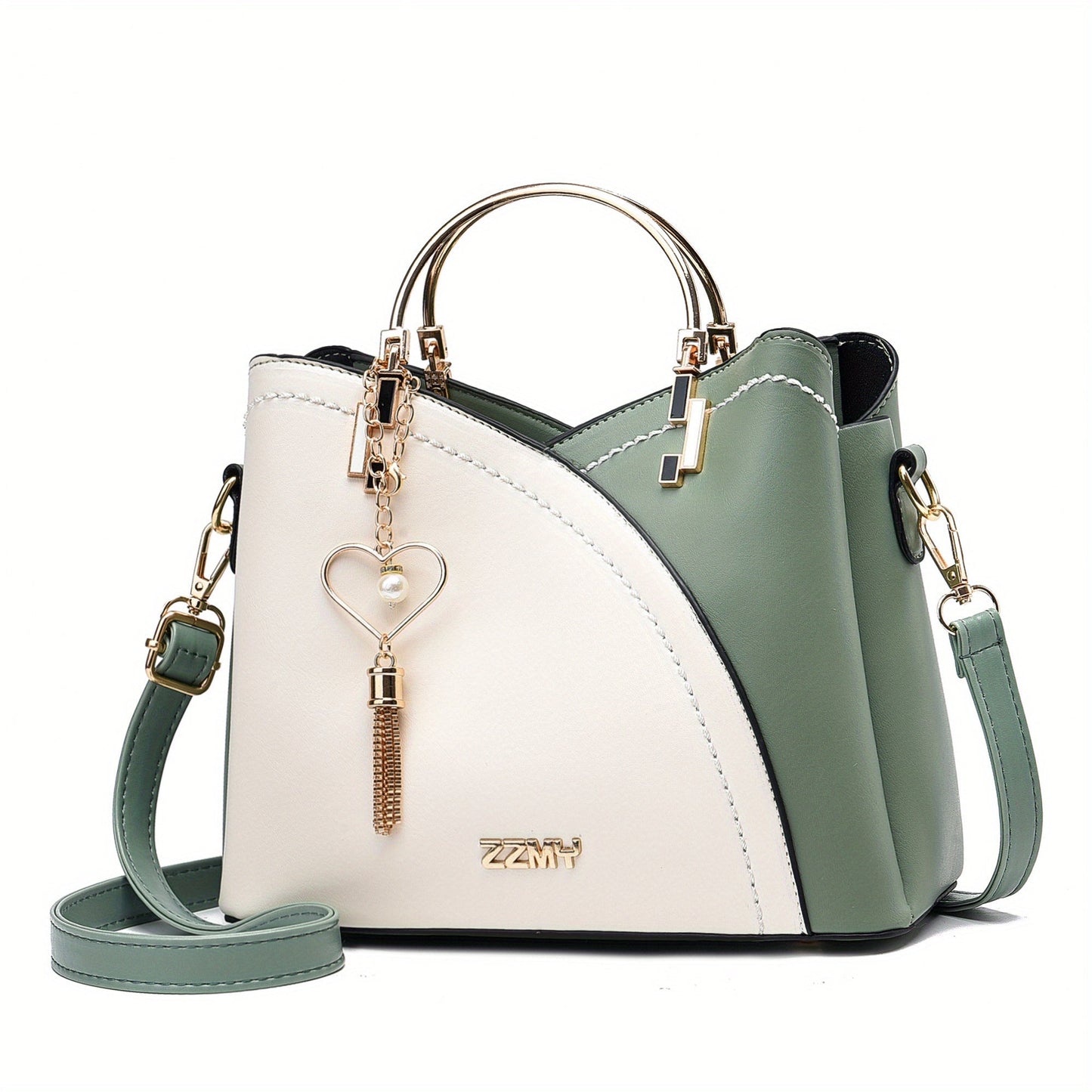 Bolso de Mano con Compartimento Principal y Detalles Color Block para Mujer | Ideal para Uso Diario
