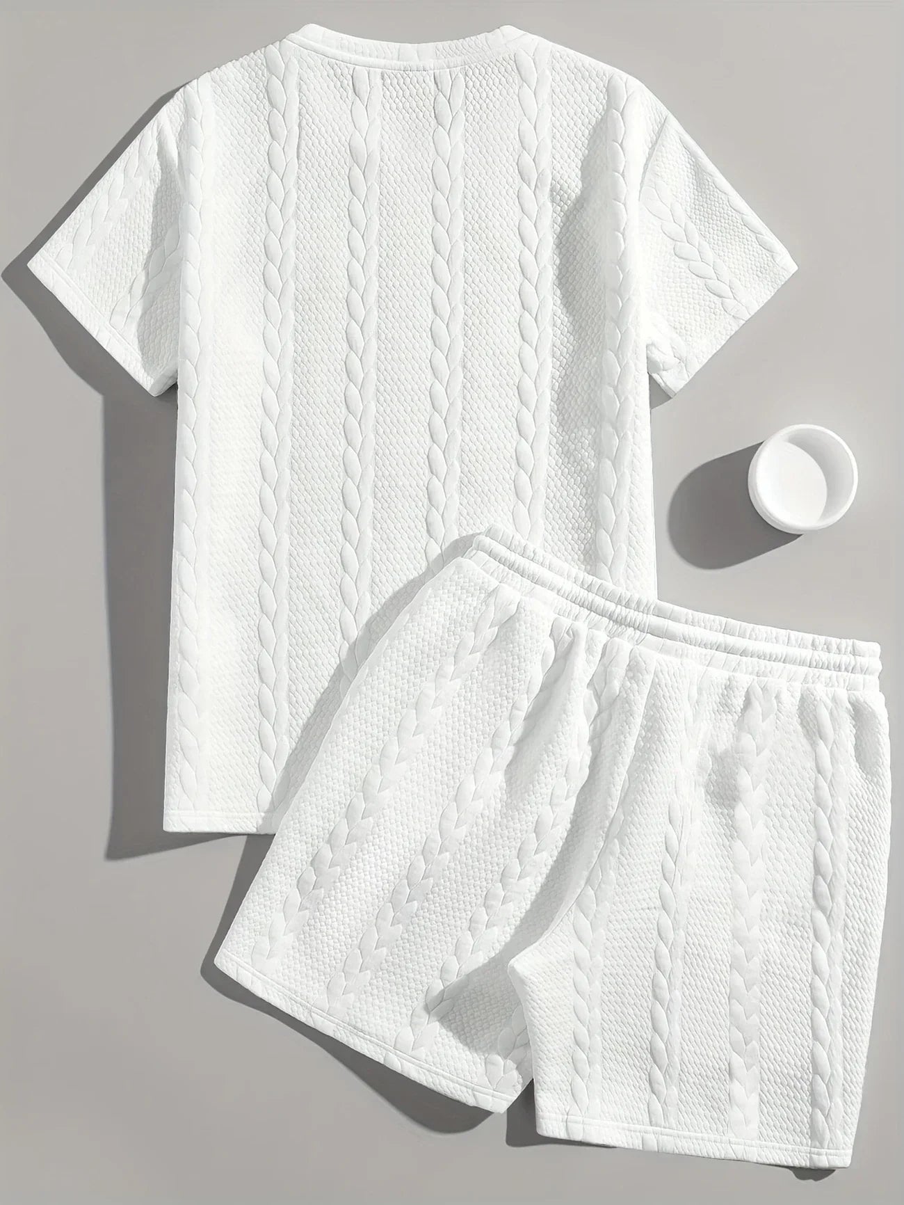 Conjunto de Dos Piezas con Motivo Trenzado en Relieve para Mujer | Ideal para Uso Diario