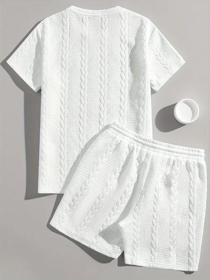 Conjunto de Dos Piezas con Motivo Trenzado en Relieve para Mujer | Ideal para Uso Diario