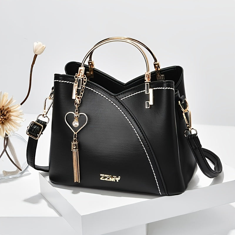 Bolso de Mano con Compartimento Principal y Detalles Color Block para Mujer | Ideal para Uso Diario
