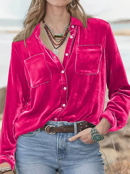 Camisa De Corte Relajado Con Cuello Clásico Para Mujer | Ideal Para Uso Diario