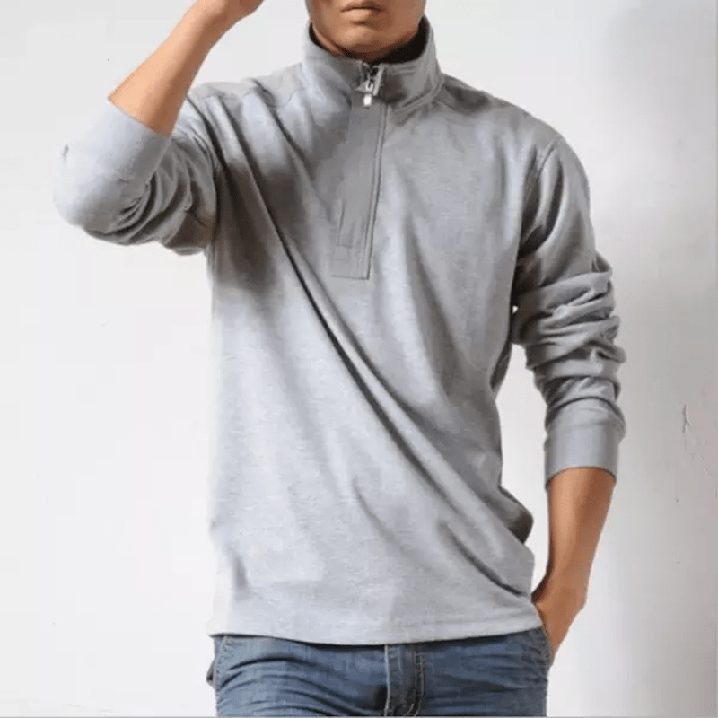 Polo de Hombre con Cremallera y Cuello Lapel | Ideal para Uso Diario y Contextos Semi-Formales