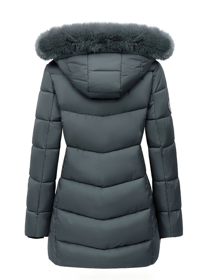 Abrigo Acolchado con Capucha y Bolsillos para Mujer | Ideal para Invierno y Entretiempo