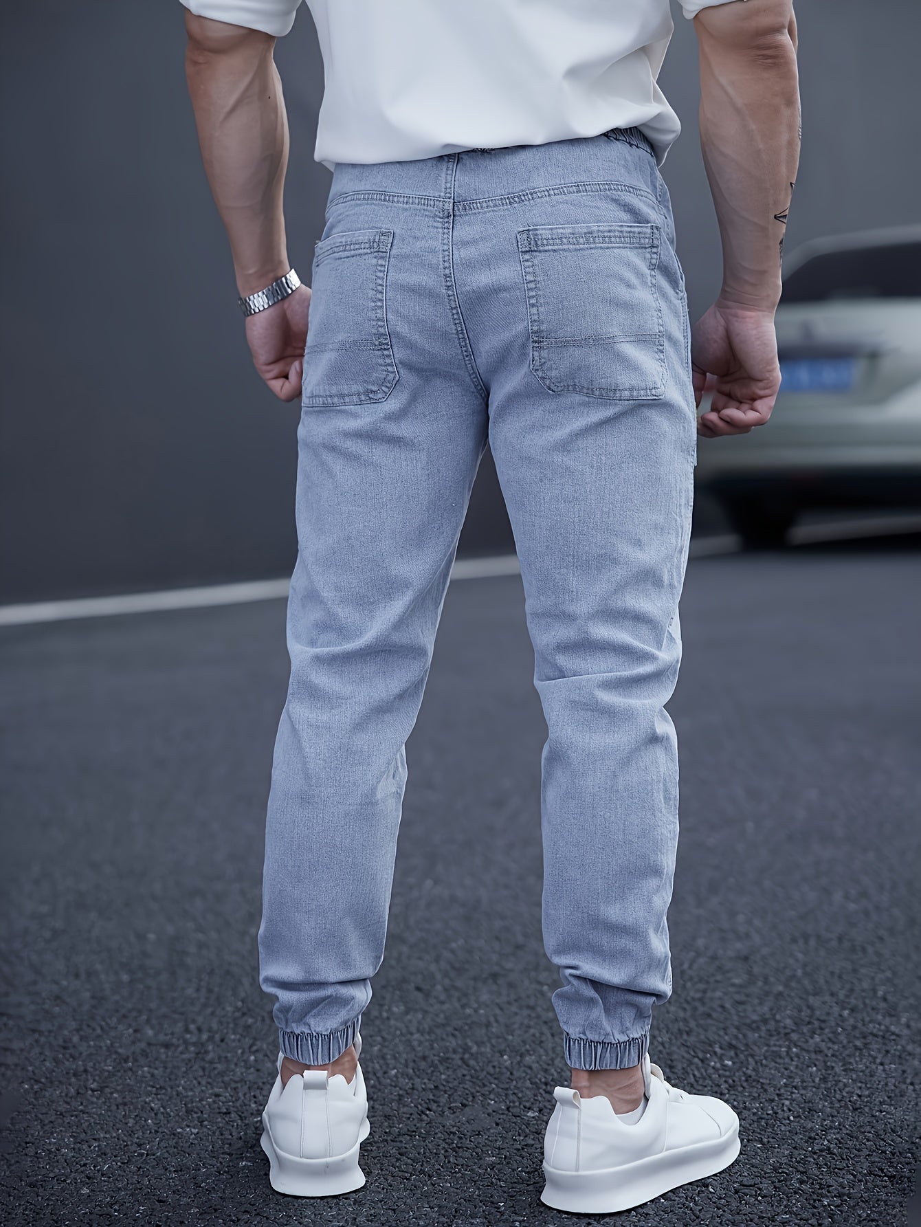 Pantalón Cargo con Cintura Elástica y Tobillos Ajustados para Hombre | Ideal para Uso Diario e Informal