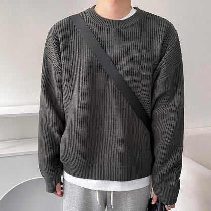 Jersey De Corte Relajado Con Textura Acanalada Para Hombres | Ideal Para Uso Diario E Informal