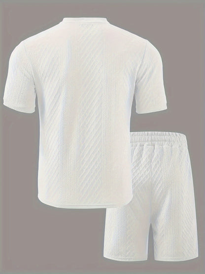 Conjunto de Dos Piezas con Camisa de Cuello Mao para Hombre | Ideal para Uso Diario