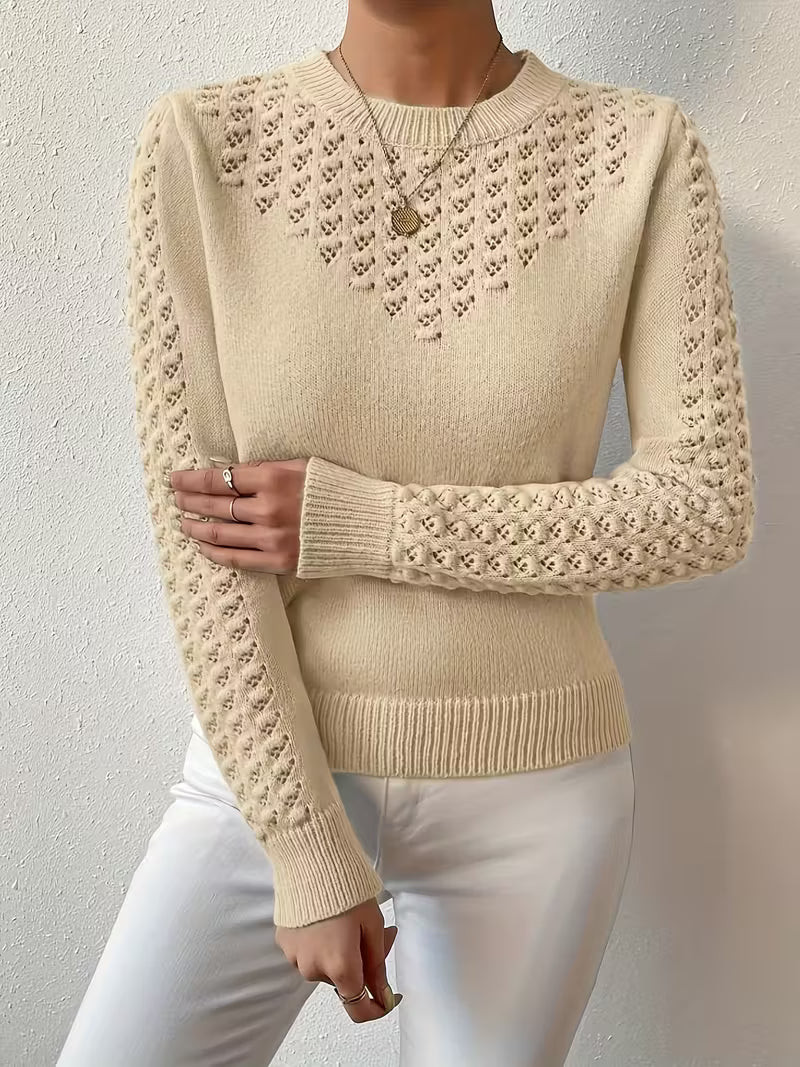 Jersey De Manga Larga Con Detalles De Encaje Para Mujer | Ideal Para Uso Diario Y Superposición