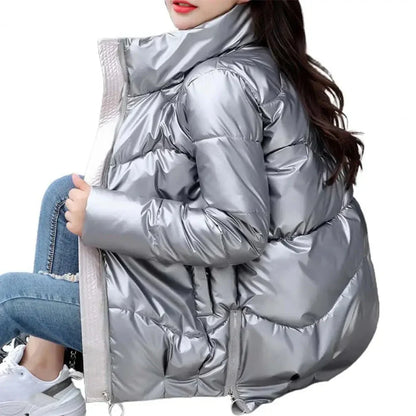 Chaqueta de Invierno con Acabado Brillante para Mujer | Ideal para Invierno