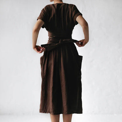 Vestido Midi Cruzado con Lazo Ajustable para Mujer | Ideal para Uso Diario