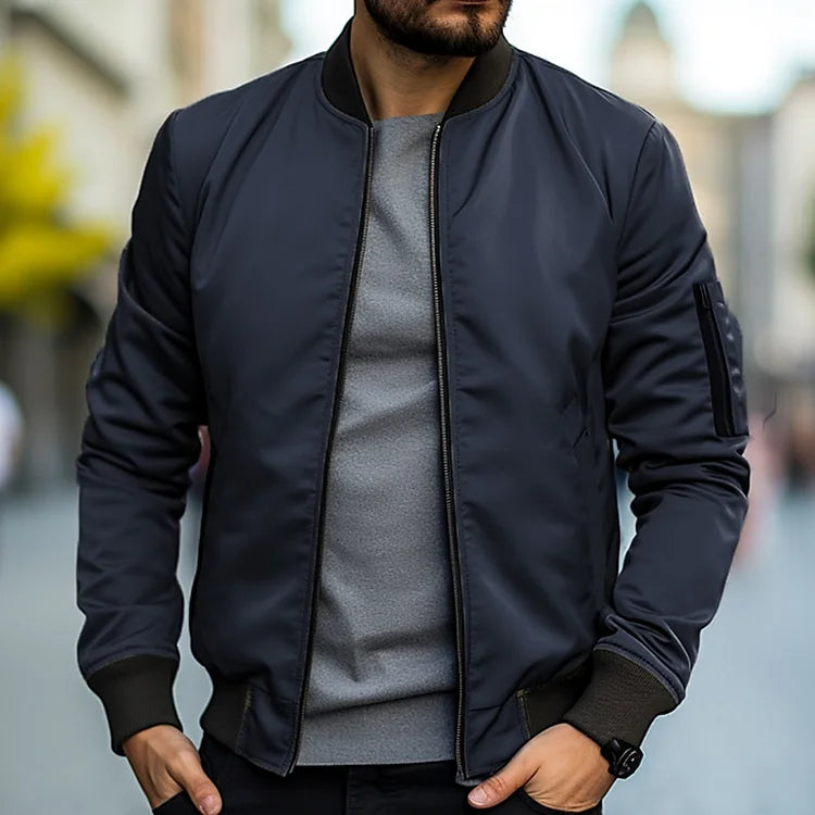 Chaqueta Bomber con Cremallera Integral para Hombre | Ideal para Uso Diario