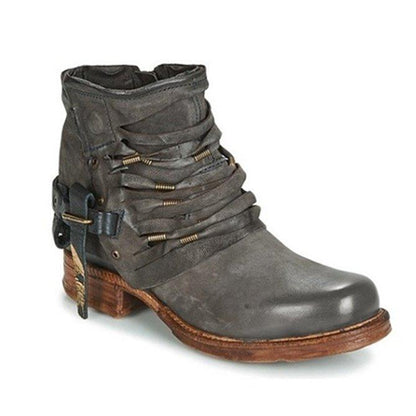 Botines con Tacón Bloque y Cierre Lateral para Mujer | Ideal para Uso Diario y Ocasiones