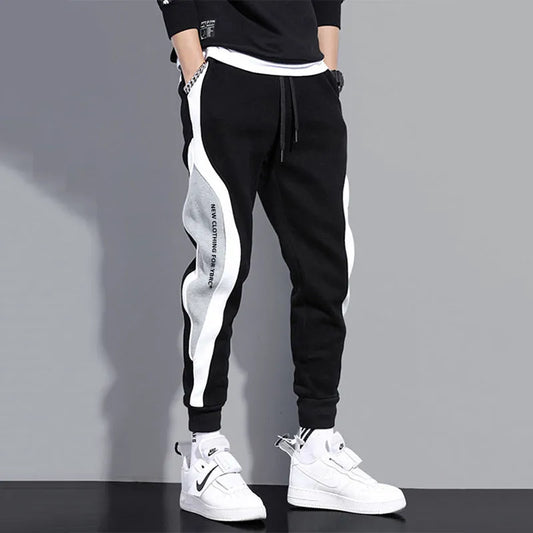 Jogger Casual con Cintura Elástica y Diseño Patchwork para Hombre | Ideal para Uso Diario y Salidas Informales