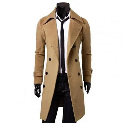 Trench-Coat De Doble Botonadura Con Cinturón Ajustable Para Hombre | Ideal Para Uso Diario Y Urbano