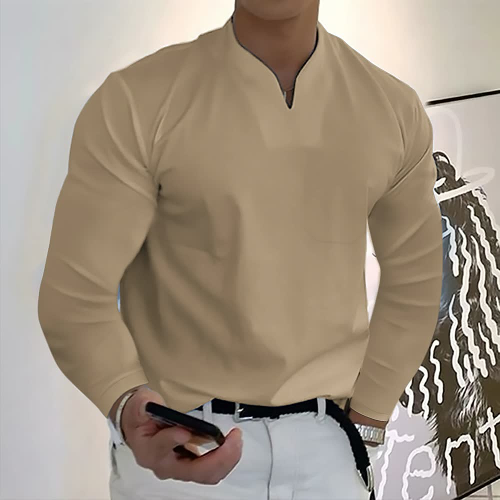 Camisa de Manga Larga con Cuello Estructurado para Hombre | Ideal para Uso Profesional y Diario