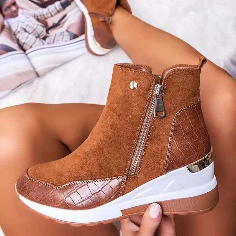 Botines Con Cremallera Doble Para Mujer | Ideal Para Uso Diario Y Temporada Fría