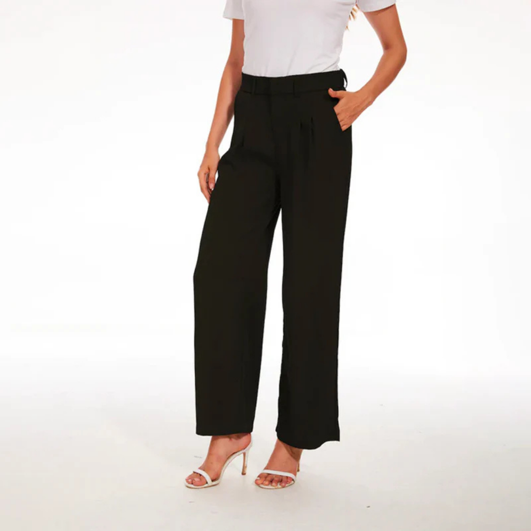 Pantalón De Corte Amplio Con Talle Alto Para Mujer | Ideal Para Uso Diario