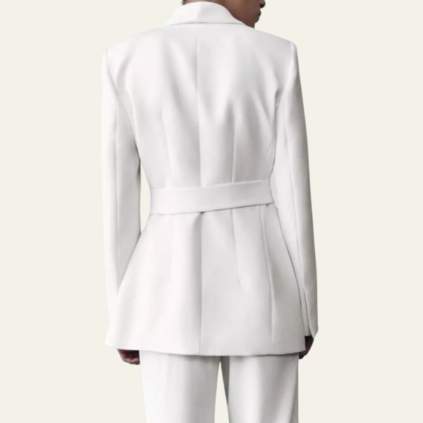 Conjunto De Dos Piezas Con Blazer Ceñido Y Pantalón De Corte Recto Para Mujer | Ideal Para Uso Profesional Y Diario