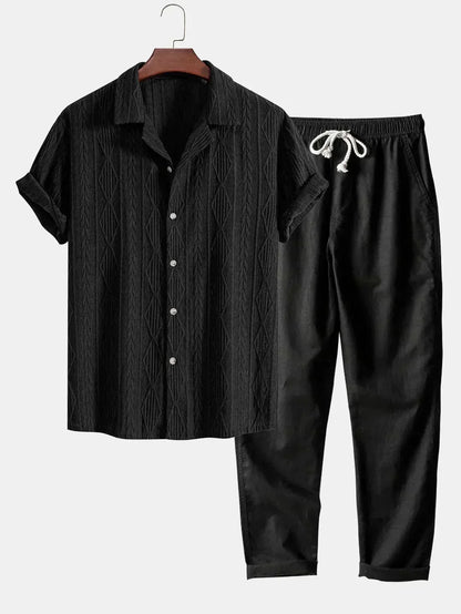 Conjunto De Ropa Con Camisa De Manga Corta Y Pantalón Largo Para Adultos | Ideal Para Uso Diario