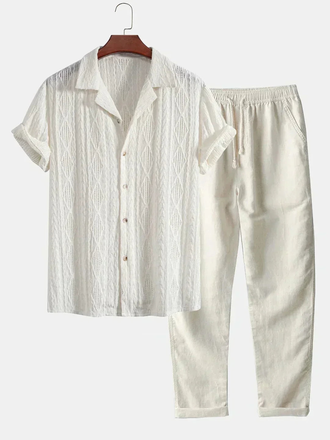 Conjunto De Ropa Con Camisa De Manga Corta Y Pantalón Largo Para Adultos | Ideal Para Uso Diario