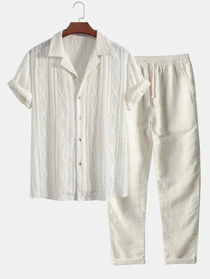 Conjunto De Ropa Con Camisa De Manga Corta Y Pantalón Largo Para Adultos | Ideal Para Uso Diario