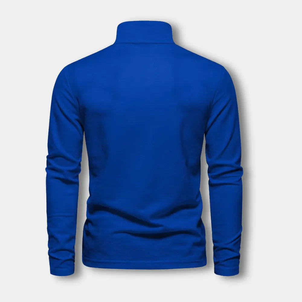 Polo De Manga Larga Con Cuello Abierto Y Cierre De Tres Botones Para Hombre | Ideal Para Uso Diario Y Actividades Informales