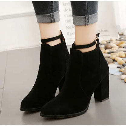 Botines con Tacón de Bloque Alto para Mujer | Ideal para Uso Diario y Eventos