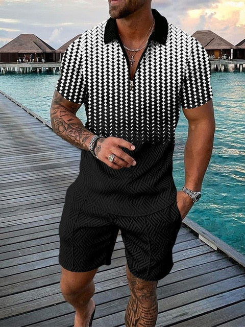 Conjunto de Polo con Cremallera y Short para Hombre | Ideal para el Verano