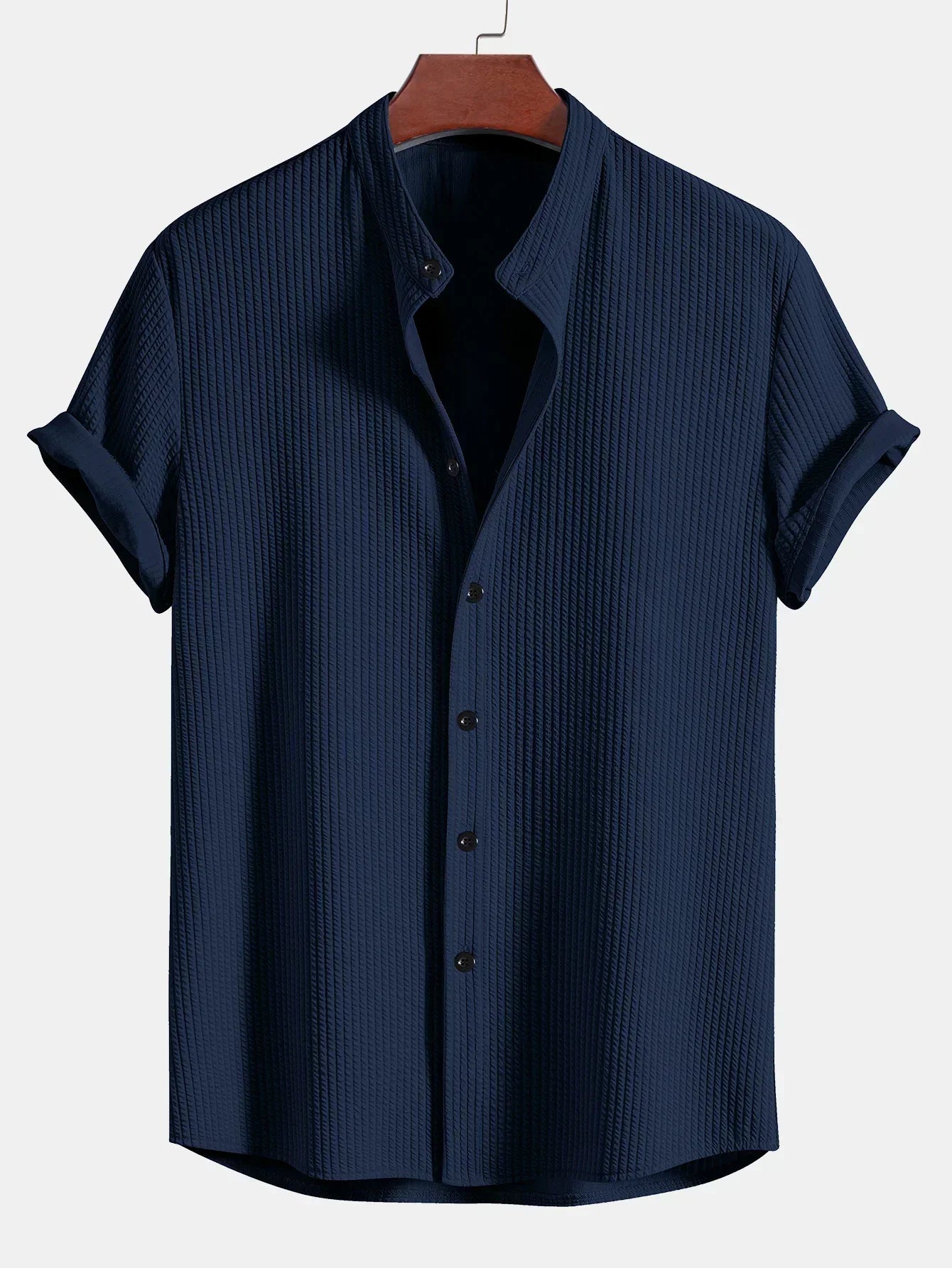 Camisa de Cuello Alto de Corte Recto para Hombres | Ideal para Uso Diario y Profesional