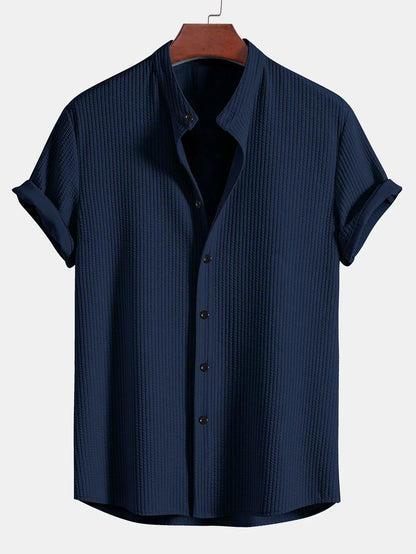 Camisa de Cuello Alto de Corte Recto para Hombres | Ideal para Uso Diario y Profesional