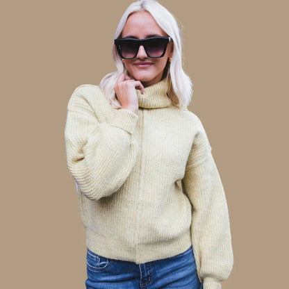 Jersey de Cuello Alto con Detalles de Cordones para Mujer | Ideal para Otoño e Invierno