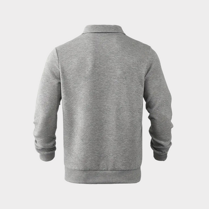 Sudadera De Corte Amplio Con Motivo Geométrico Y Cuello Con Media Cremallera Para Hombres | Ideal Para Uso Diario E Informal