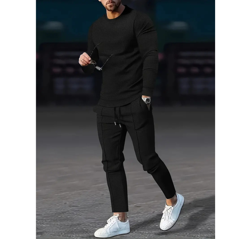 Conjunto de Dos Piezas con Pantalón y Sudadera de Manga Larga para Hombre | Ideal para Uso Diario