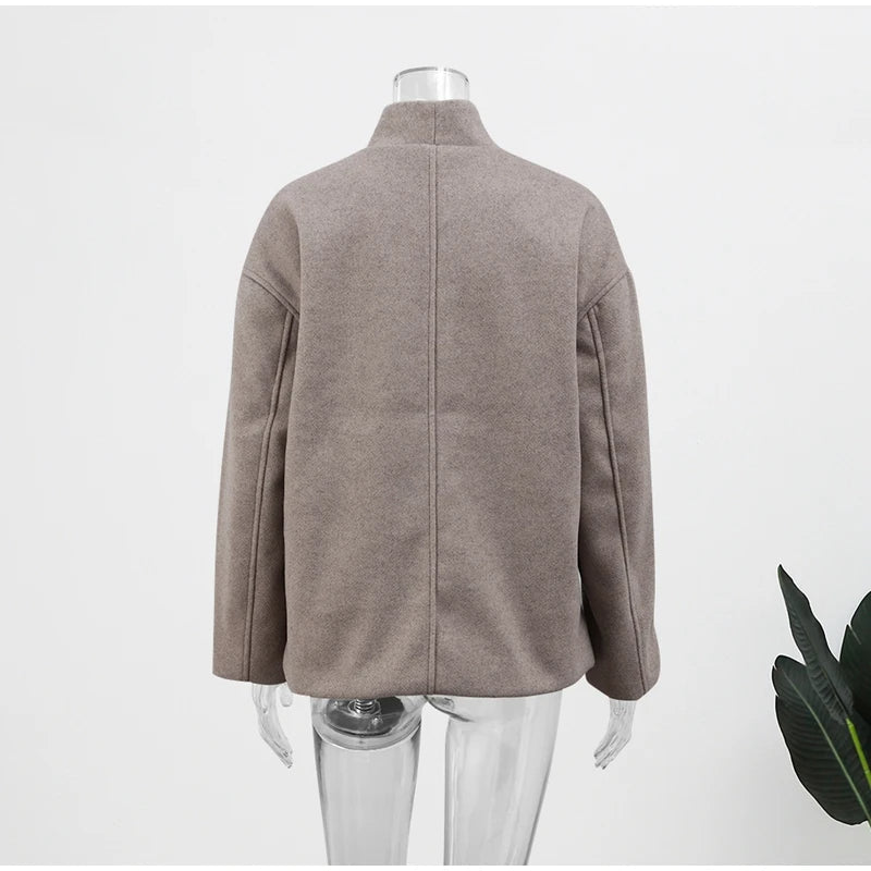 Abrigo De Invierno Con Corte Suelto Y Botones Dobles Para Mujer | Ideal Para Invierno