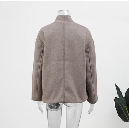 Abrigo De Invierno Con Corte Suelto Y Botones Dobles Para Mujer | Ideal Para Invierno