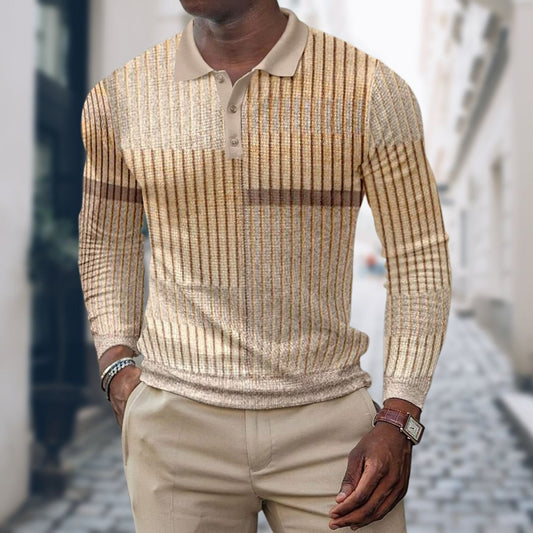 Camisa Con Motivo De Rayas Y Corte Slim Fit Para Hombre | Ideal Para Uso Diario
