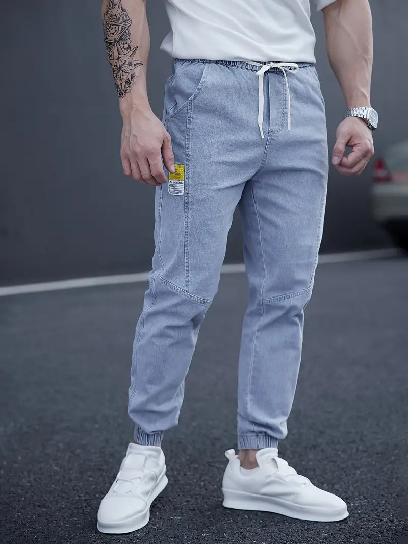 Pantalón Tobillero con Cintura Elástica y Cordón para Hombre | Ideal para Uso Diario
