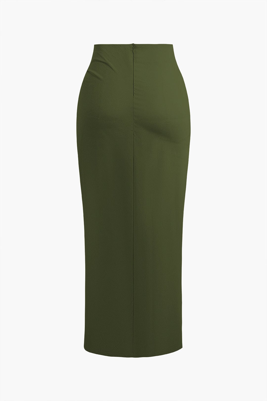 Falda Midi de Talle Alto con Drapé Frontal y Fenda Lateral para Mujer | Ideal para Uso Diario o Eventos Planificados