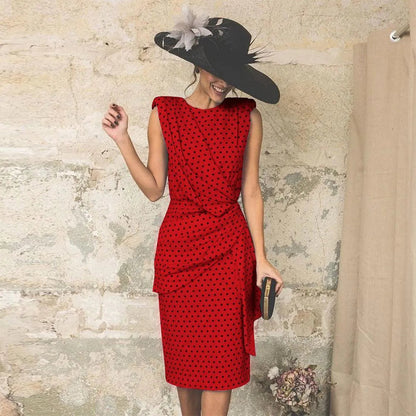 Vestido Midi Con Motivo De Lunares Para Mujer | Ideal Para Uso Diario Y Salidas Estivales