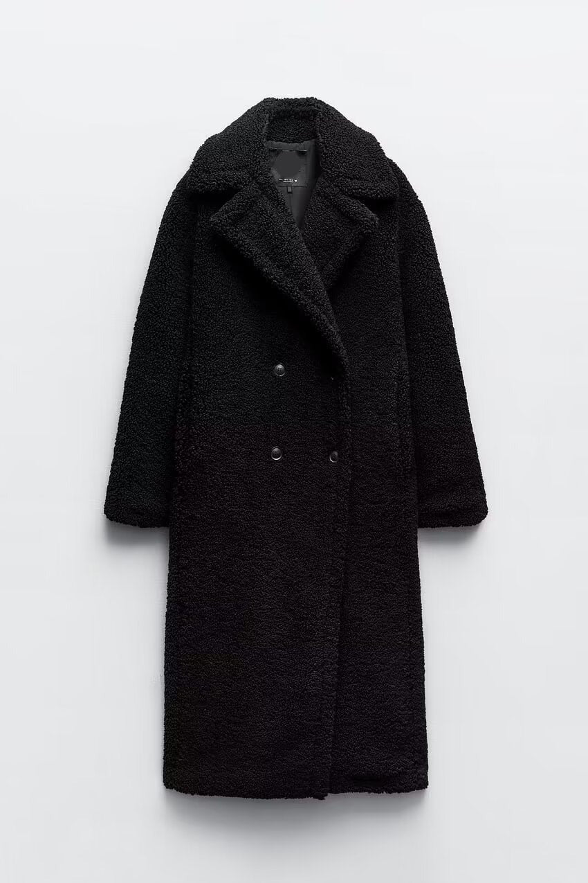 Manteau Largo con Solapas Anchas para Mujer | Ideal para Temporada Fría