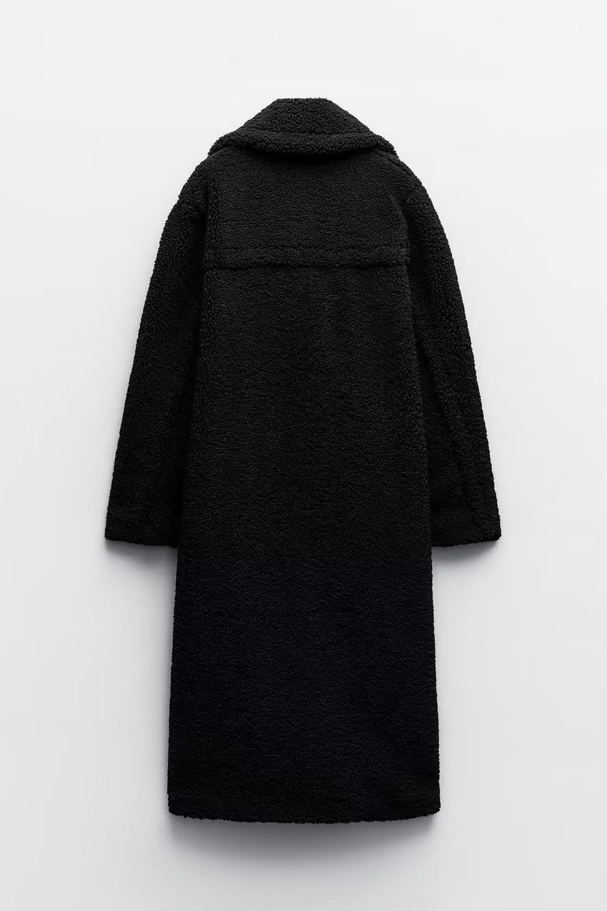 Manteau Largo con Solapas Anchas para Mujer | Ideal para Temporada Fría