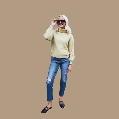 Jersey Con Cuello Alto Y Detalles De Cordones Para Mujer | Ideal Para Uso Diario En Climas Fríos