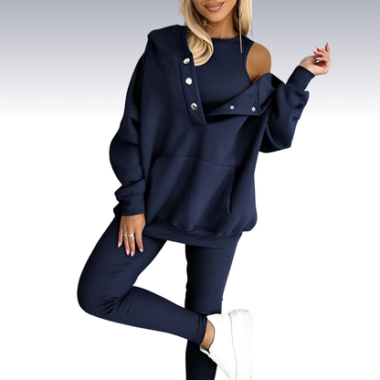 Conjunto Deportivo De 3 Piezas Con Diseño Coordinado Para Mujer | Ideal Para Entrenamiento Y Uso Diario