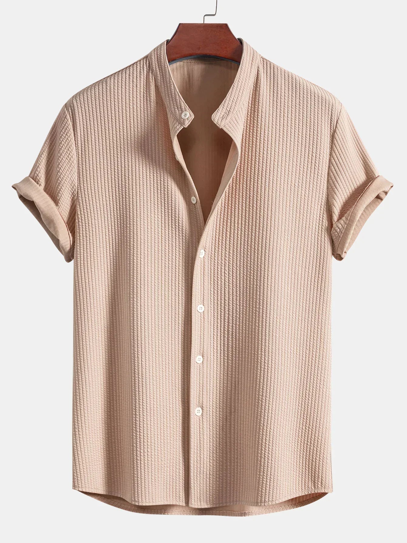Camisa de Cuello Alto de Corte Recto para Hombres | Ideal para Uso Diario y Profesional