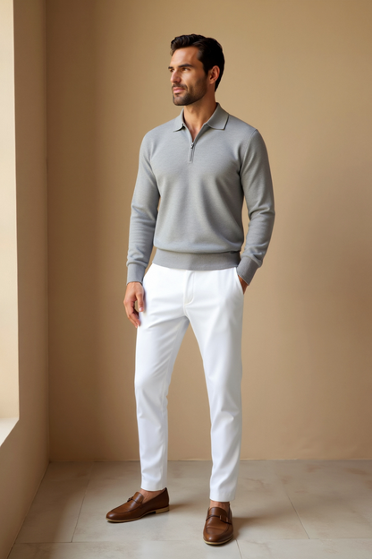 Polo de Hombre con Cremallera Frontal para Uso Diario | Ideal para Trabajo Informal y Actividades Cotidianas